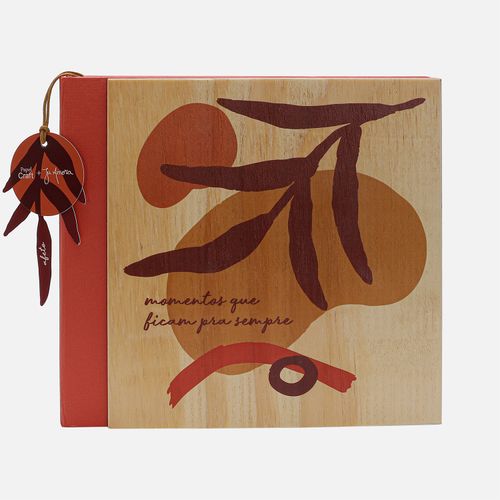 CADERNO DE ASSINATURA CAPA MADEIRA JU AMORA