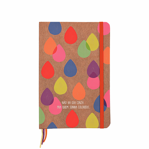CADERNO COSTURADO C/ MIOLO COLORIDO G CHUVA COLORIDA