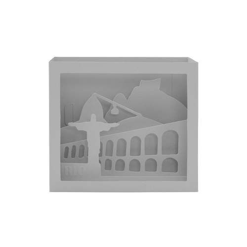 CARTÃO 3D RJ DESDOBRADO CINZA
