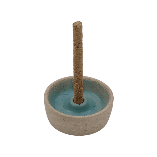 Incensário De Cerâmica Esmaltada 
AZUL CLARO
