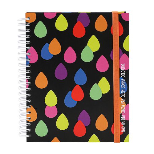Caderno Universitário A4 180 Folhas
CHUVA COLORIDA PRETO