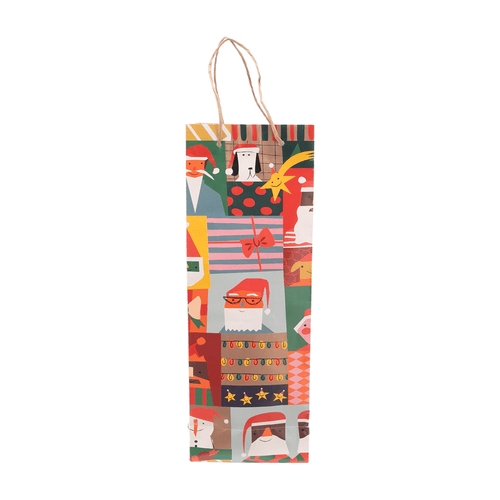 Sacola De Papel Para Vinho PAPAI NOEL BLOCO