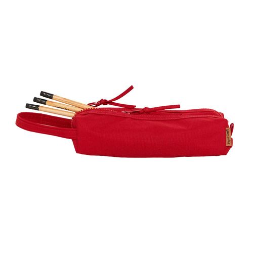 Estojo Baú Duplo Nylon Liso VERMELHO