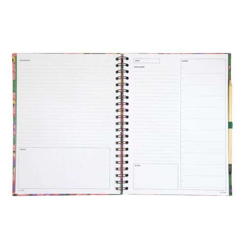 Caderno de Planejamento A4 FLORAL ORGANICO