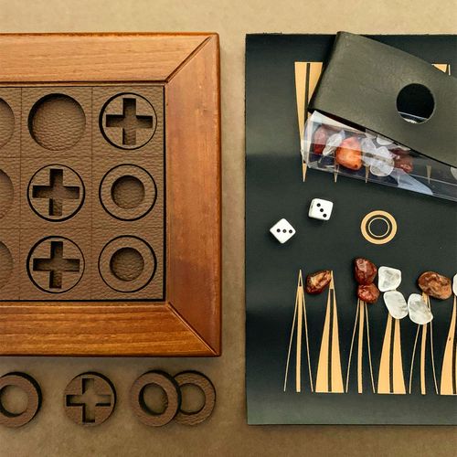 JOGO DA VELHA EM MADEIRA CAFÉ