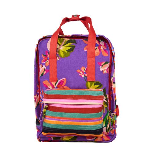 Mochila Quadrada Lona Pequena JARDIM OUTONO