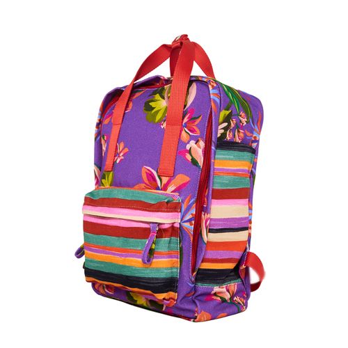 Mochila Quadrada Lona Pequena JARDIM OUTONO