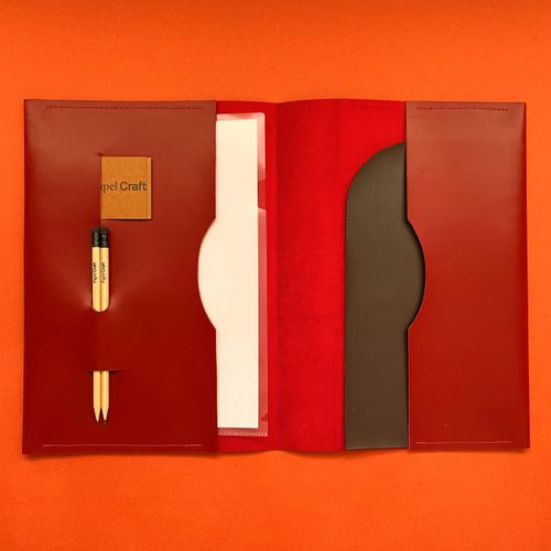 Pasta de Couro De Reunião C/ Bolso 
VERMELHO