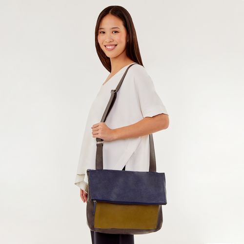 Bolsa de Couro Provence Tricolor CAFÉ