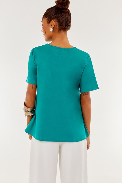 Blusa Malha Gola V Verde