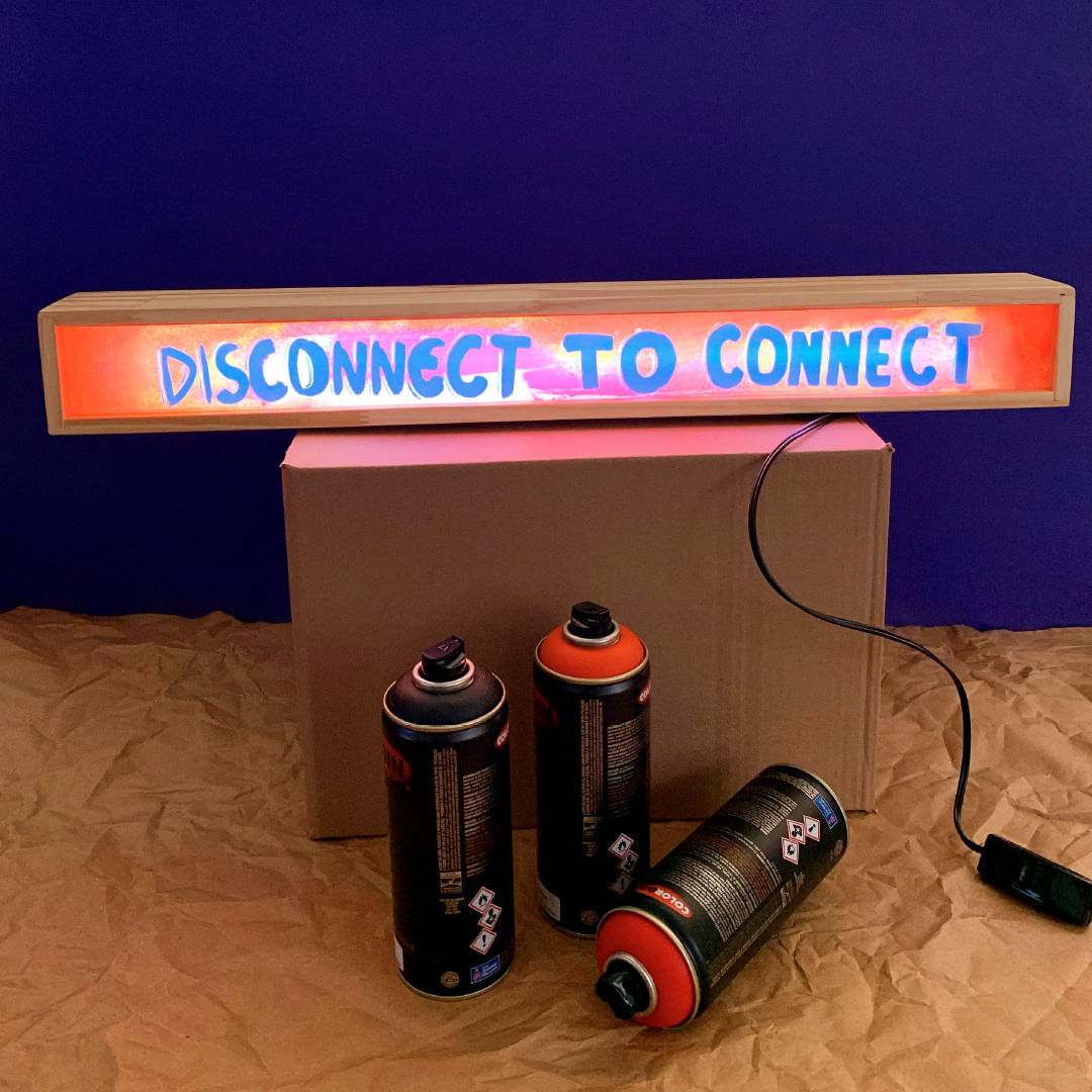 Luminária Frases Safe Art CONNECT Papel Craft