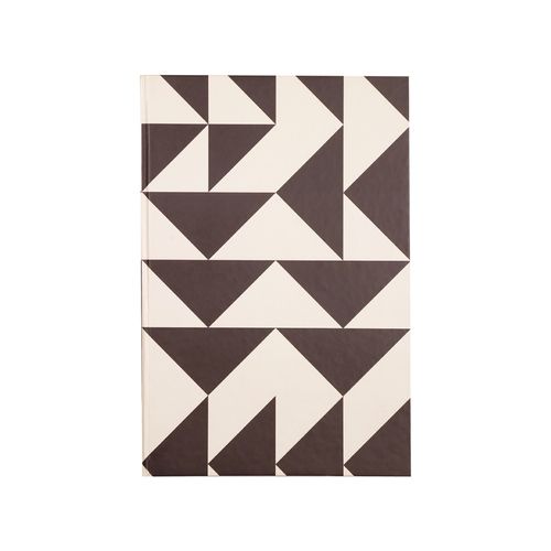 Caderno Duplo Costurado EstampaTRIANGULOS PRETO E OFF
