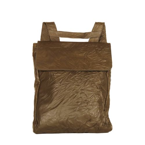 Mochila Slim Couro Unissex MUSGO AMASSADO