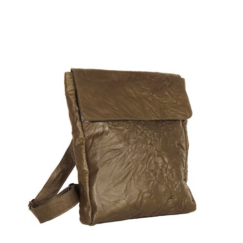 Mochila Slim Couro Unissex MUSGO AMASSADO