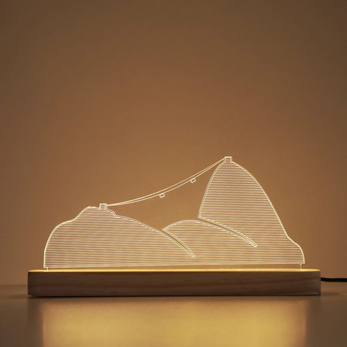 Luminária Led Base Madeira PAO DE ACUCAR