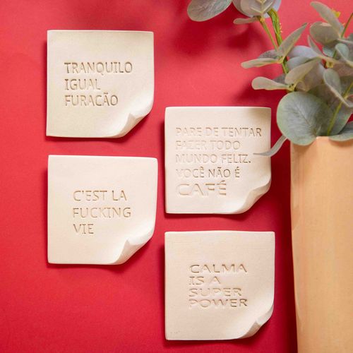 Post It Decorativo Em Argila Frases 
CAFE