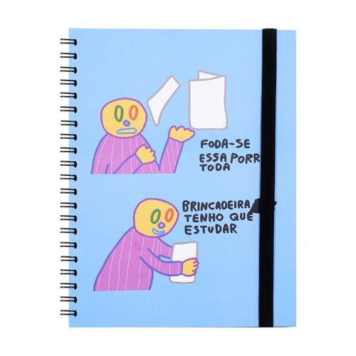 Caderno A4 90 Folhas Reposicionável Estampas ESTUDAR