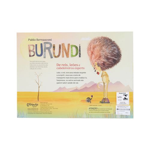 Livro Burundi De Reis, Leões E Cabeleireiros C/ Pelúcia UNICA