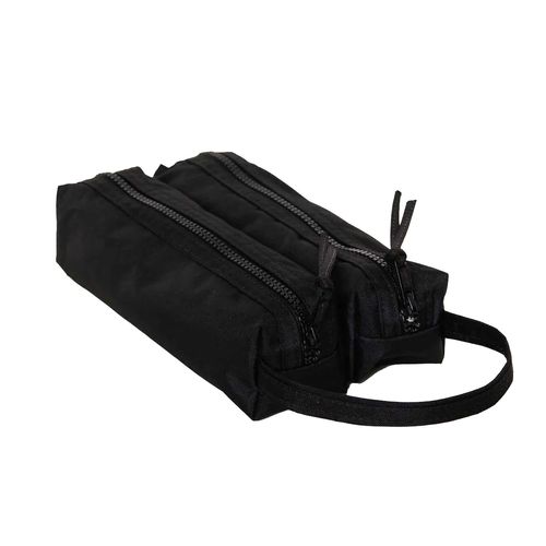 Estojo Baú Duplo Nylon Liso PRETO