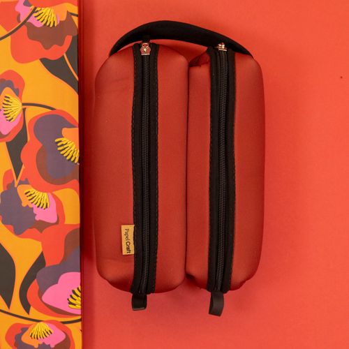 Estojo escolar duplo neoprene VINHO