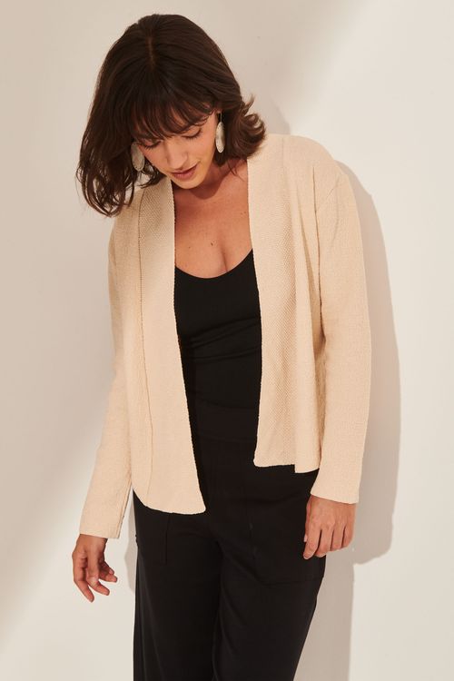Casaco Tricot Sequinho Twist PALHA