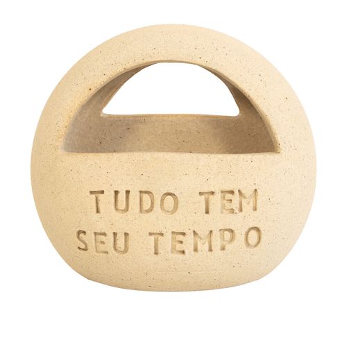 Vasinho Seixo Cerâmica Frase TEMPO