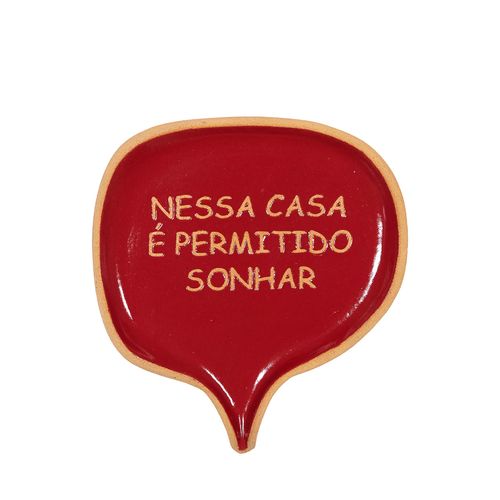 Prato Decorativo Cerâmica Frases NESSA CASA E PERMITIDO SONHAR