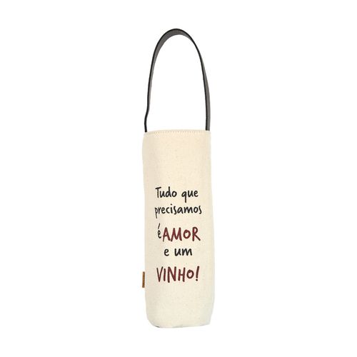 Porta-Vinho Lona E Couro TUDO QUE PRECISAMOS