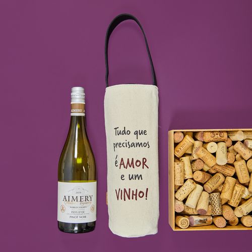 Porta-Vinho Lona E Couro TUDO QUE PRECISAMOS
