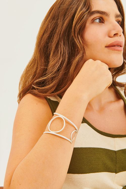 Bracelete Três Círculos PRATA BRANCA