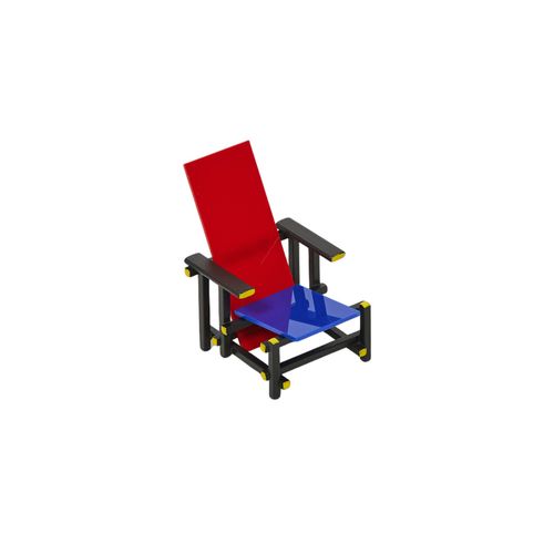 Miniatura Cadeira Red and Blue Gerrit Rietveld 
COLORIDA