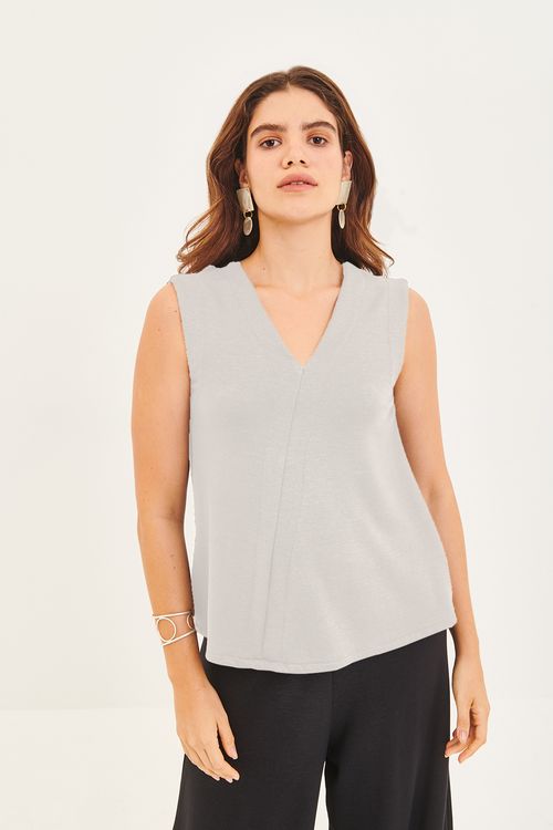 Blusa Malha Alfaiataria Areia