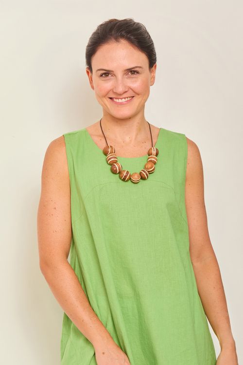 Colar Pia Coco e Couro MARFIM
