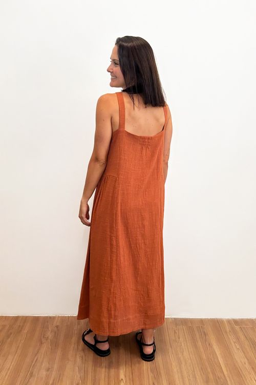 Vestido Cotton Rustic Mari Avelã