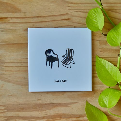 Azulejo Branco Ilustrado 15x15 cm SOSSEGO