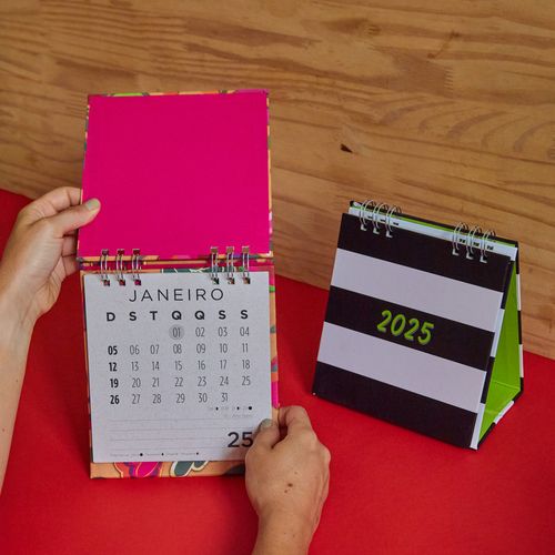 Calendario de Mesa P Floral Colagem Bebel 2025 UNICA