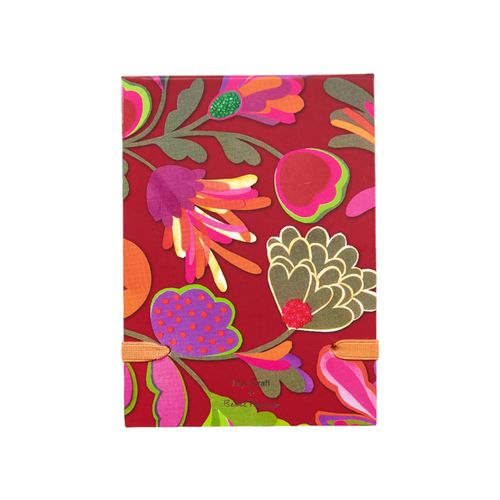 Bloco Jornalista Estampas Grande FLORAL BORDO COLAGEM BEBEL - imagem 4