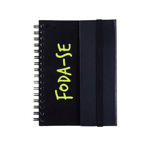 Caderno A5 com Aba 90 folhas Frases FODA-SE