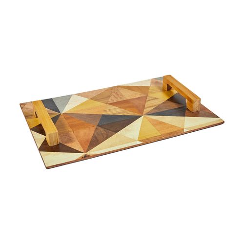 BANDEJA MARCHETARIA 60X40 C/ ALÇA MADEIRA 
DIAMANTE