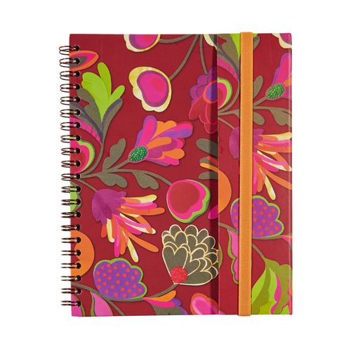 Caderno A4 C/ Aba 90 FolhasFLORAL BORDO COLAGEM BEBEL