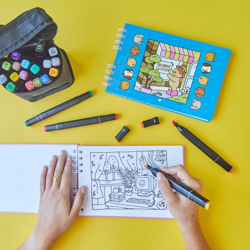 Kit Caderno de Colorir Bobbie Goods AZUL