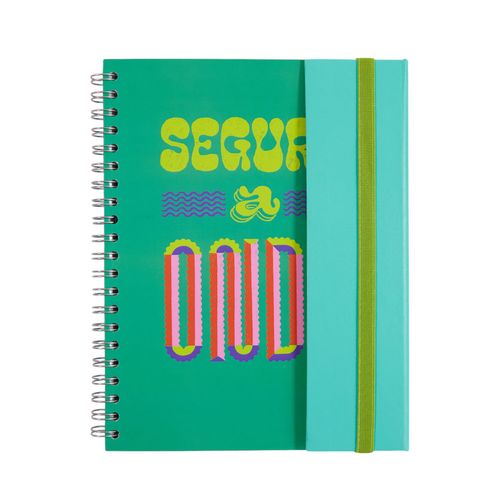 Caderno A4 90 Folhas com Aba Letra Latina SEGURA A ONDA