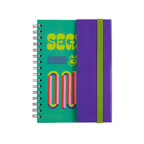 Caderno A5 com Aba 90 Folhas Letra Latina SEGURA A ONDA