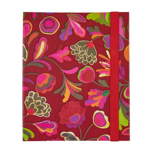 FICHÁRIO A4 CARTONADO FLORAL BORDO COLAGEM BEBEL