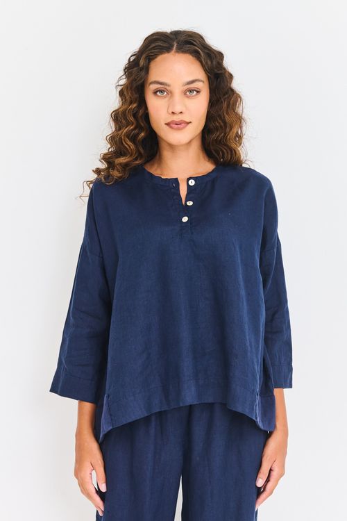 Blusa Linho Detalhe Ribana Marinho