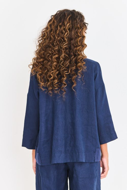Blusa Linho Detalhe Ribana Marinho