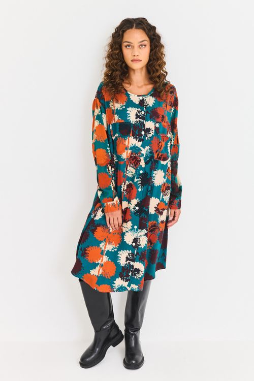 Vestido Estampado Chemise Bolsos Framboisier