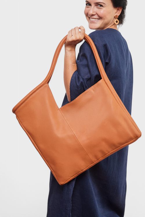 Bolsa De Couro Quadro Irregular ORANGE