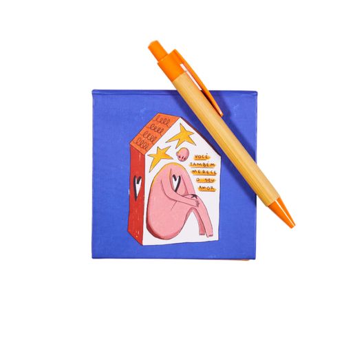 Bloco 10x10 com Mini Tote Arte do Luc VOCÊ MERECE