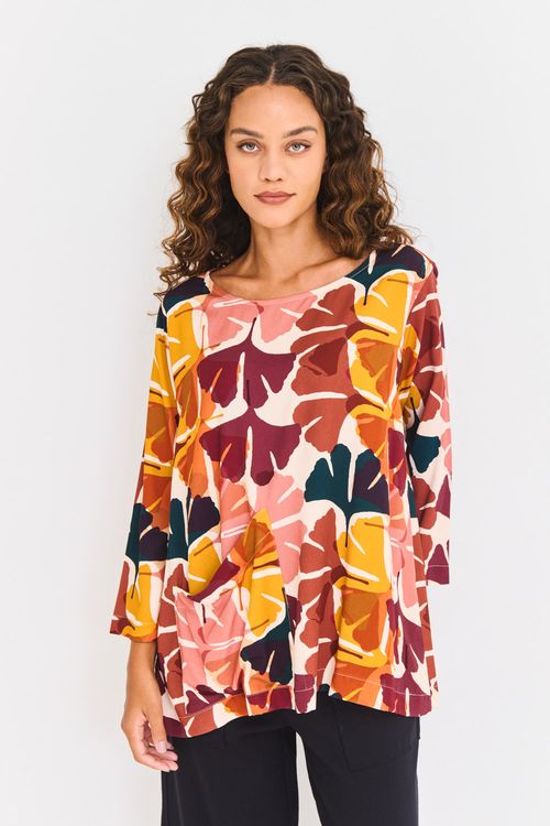Blusa Bata Estampa Ginko